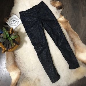 Zara Collection Faux Leather Floral Lace Leggings